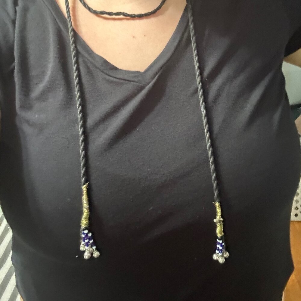 Black Braided Cord Necklace